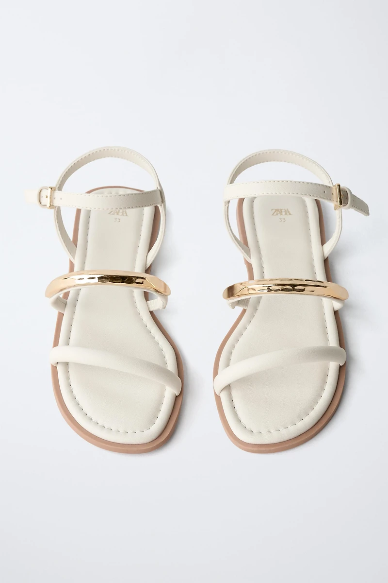 METALLIC STRAP SANDALS