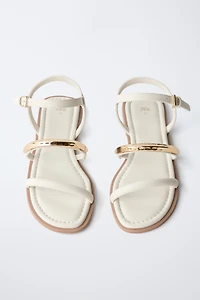 METALLIC STRAP SANDALS