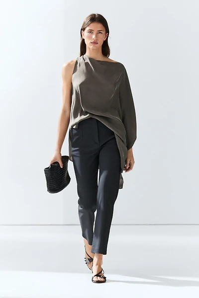 Technical cotton blend trousers