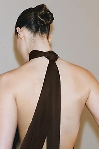 ZW COLLECTION SATIN HALTER DRESS