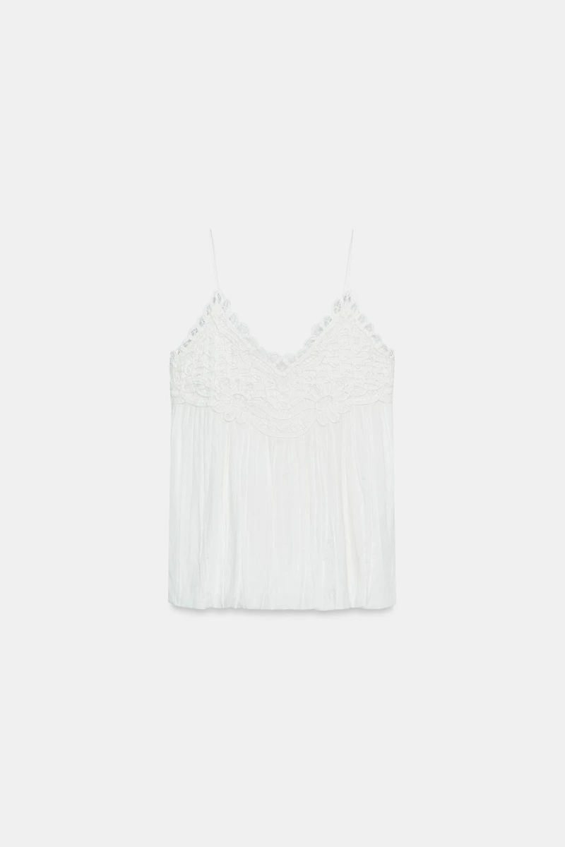 ZW COLLECTION EMBROIDERED PUFFY TOP
