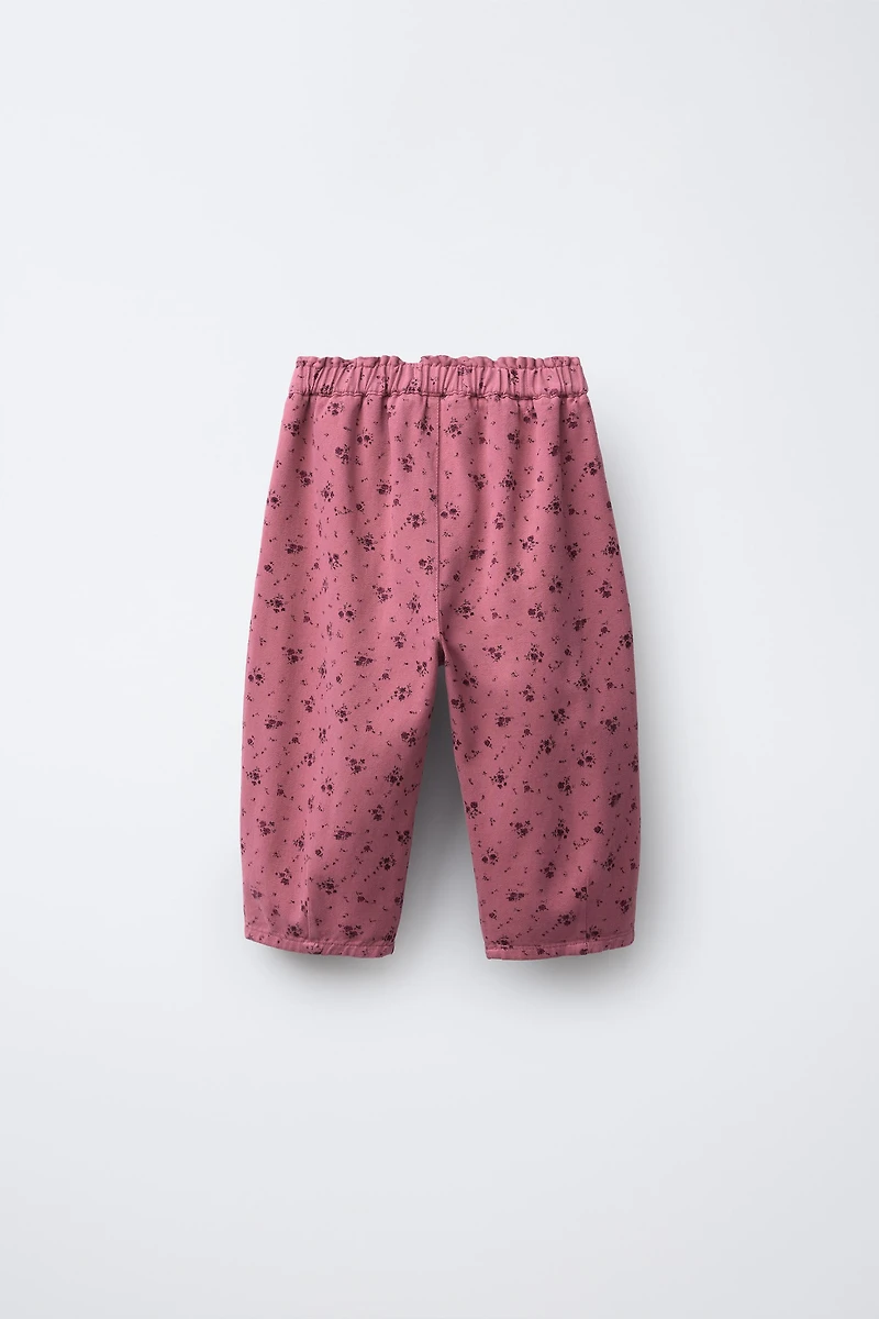 PANTALON BAGGY À FLEURS