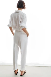 PLEATED CUFFED HEM PANTS