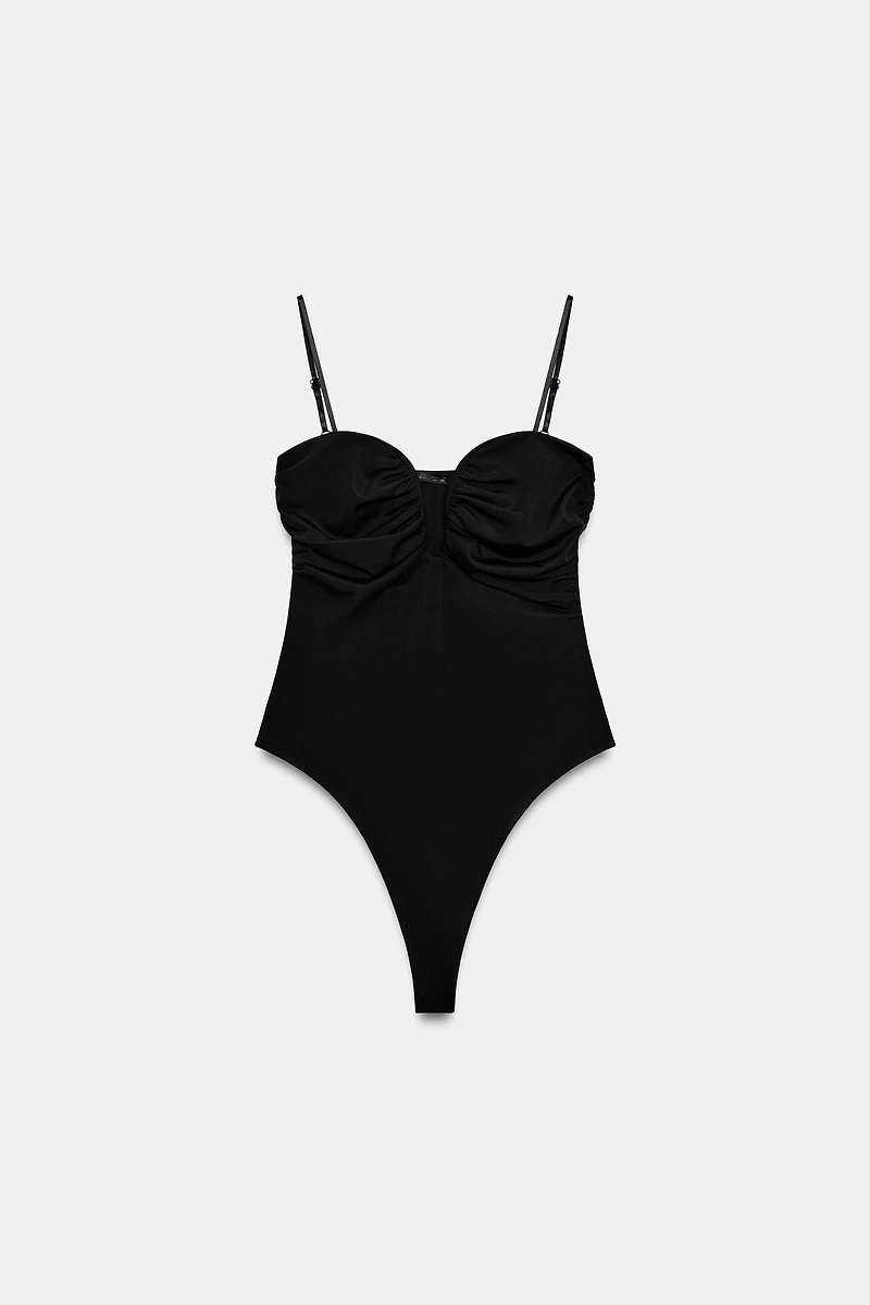 SWEETHEART NECKLINE STRAPPY BODYSUIT