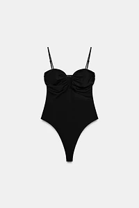 SWEETHEART NECKLINE STRAPPY BODYSUIT