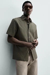 REGULAR FIT LINEN-COTTON SHIRT
