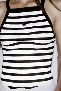 ZARA STRIPED BROOCH TOP