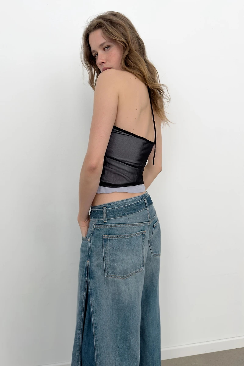 HALTER TULLE FLOWER TOP
