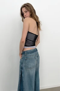 HALTER TULLE FLOWER TOP