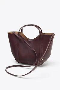 TOPSTITCHED MINI CITY BAG