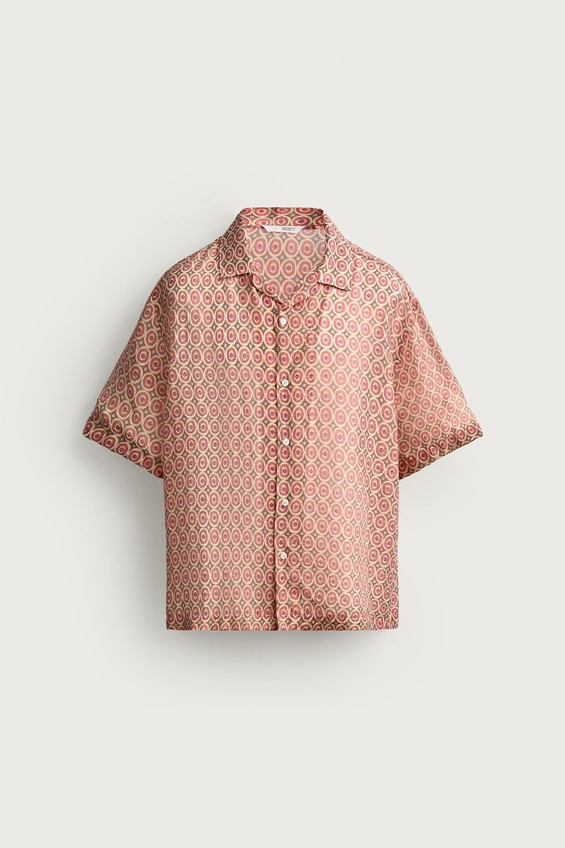 GEOMETRIC PRINT FLOWY SHIRT