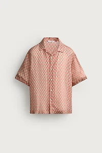 GEOMETRIC PRINT FLOWY SHIRT