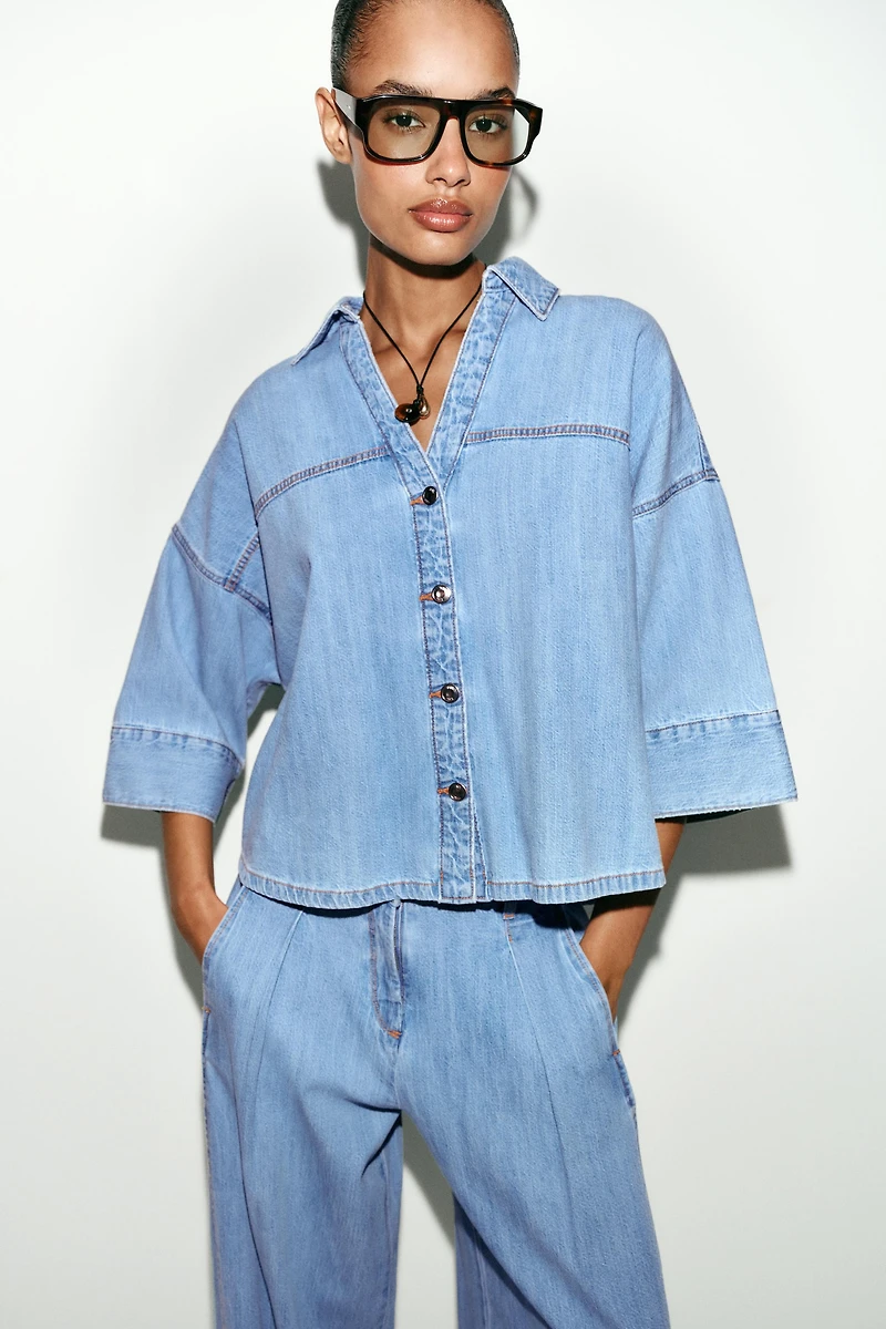 Z1975 WIDE SLEEVE DENIM SHIRT