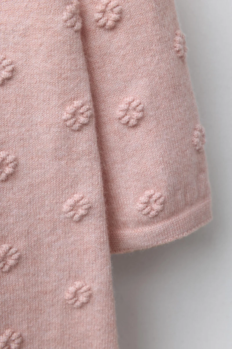 LONG EMBROIDERED FLORAL KNIT JUMPSUIT