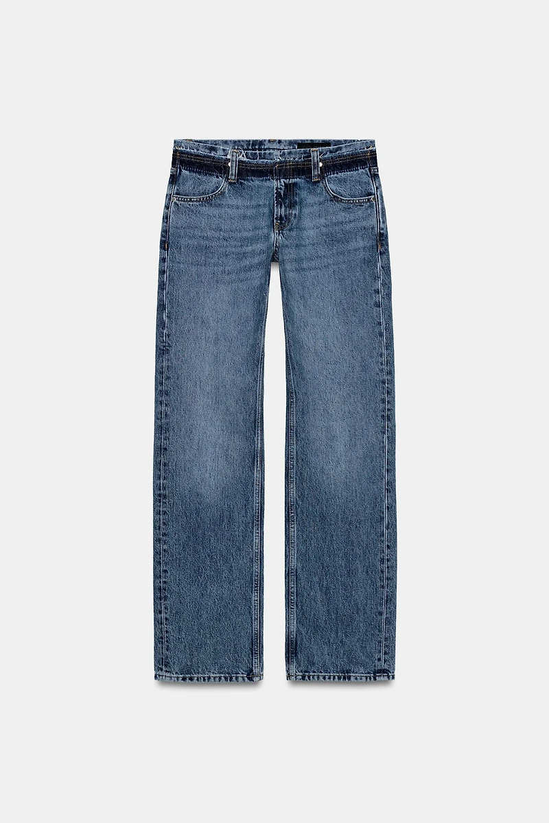 ZW COLLECTION LOW-RISE STRAIGHT LEG JEANS