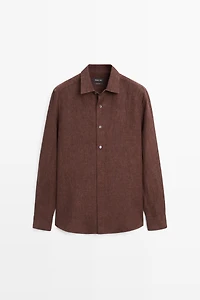 100% linen regular fit shirt with button detail