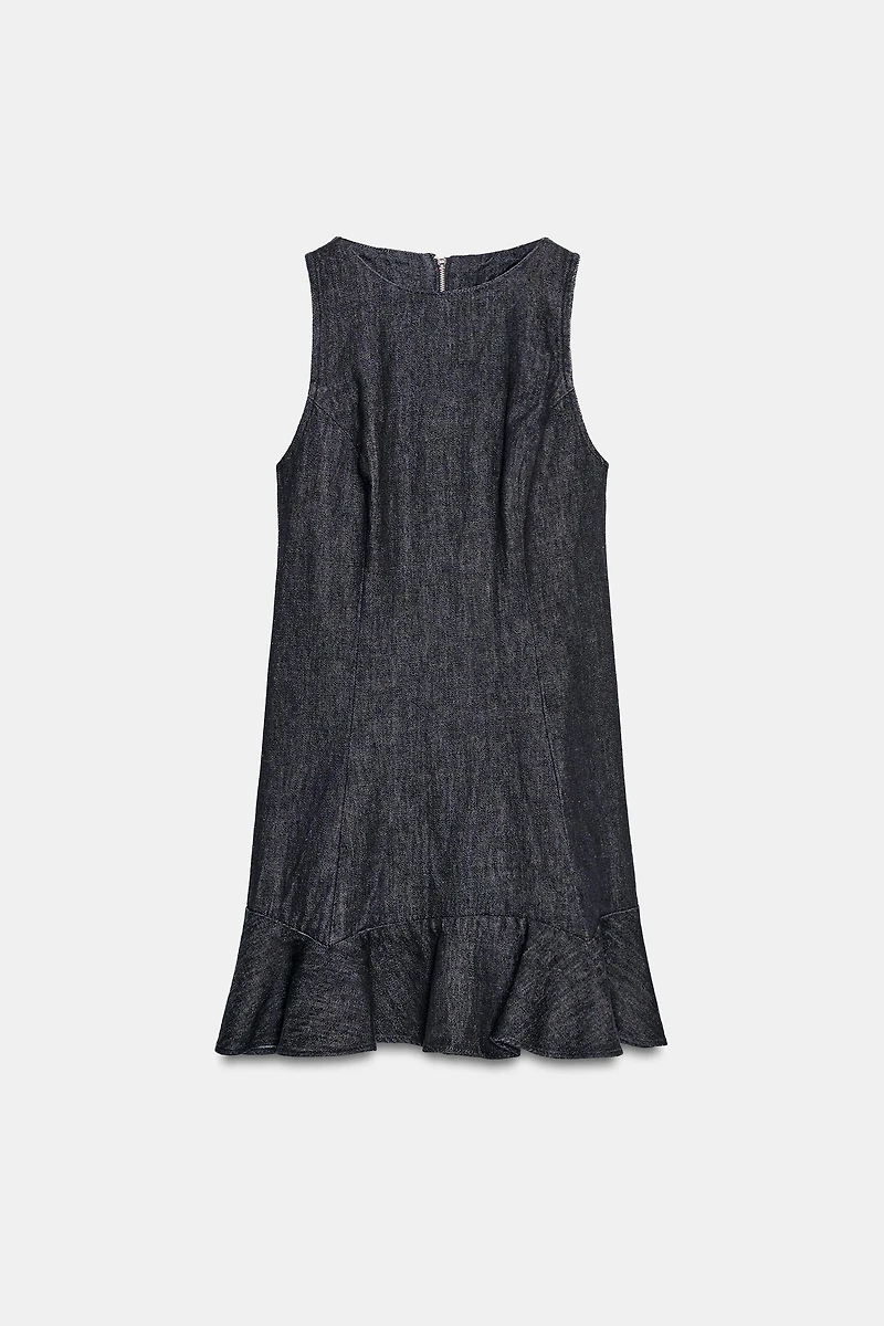 ROBE EN DENIM TRF À VOLANT