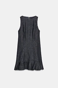ROBE EN DENIM TRF À VOLANT