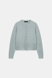 GILET EN MAILLE À BOUTONS BOULES