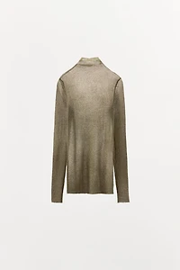 TOP EN MAILLE FINE FIL MÉTALLISÉ