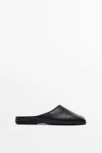 Soft leather mules