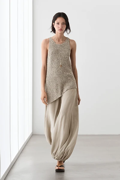 Asymmetric knit top
