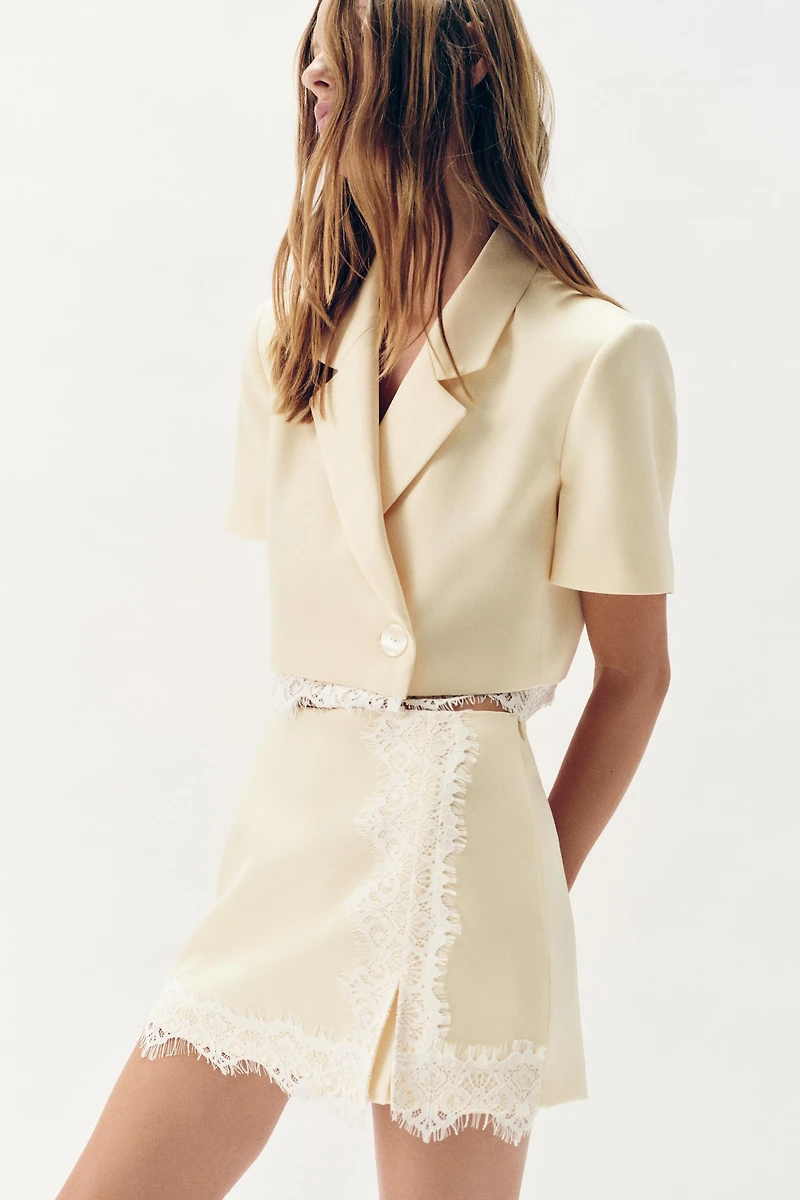 BLAZER COURTE EN DENTELLE BIMATIÈRE