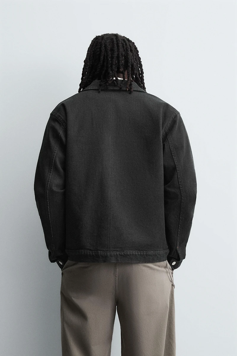 DENIM ZIP-UP OVERSHIRT
