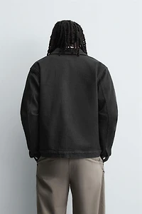 DENIM ZIP-UP OVERSHIRT