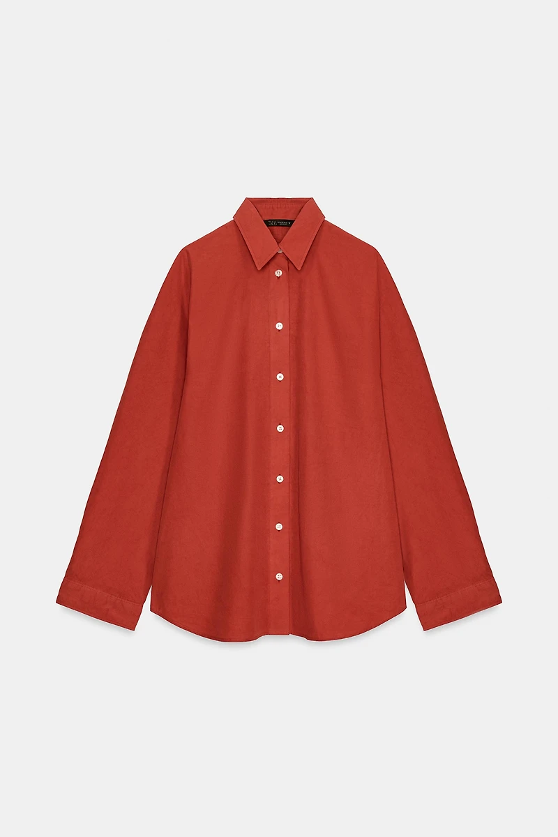 WASHED POPLIN OVERSIZED SHIRT