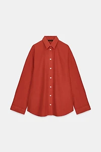 WASHED POPLIN OVERSIZED SHIRT