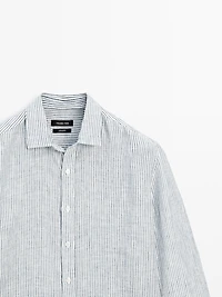 Chemise lin regular à rayures