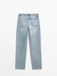 Low-rise straight-leg jeans