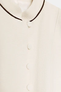 TAILORED CONTRAST PIPING BLAZER