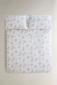 SATIN FLORAL DUVET COVER