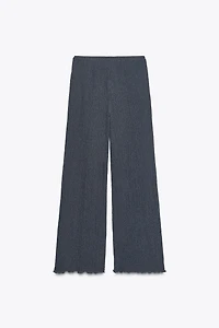 TEXTURED STRAIGHT LEG PANTS