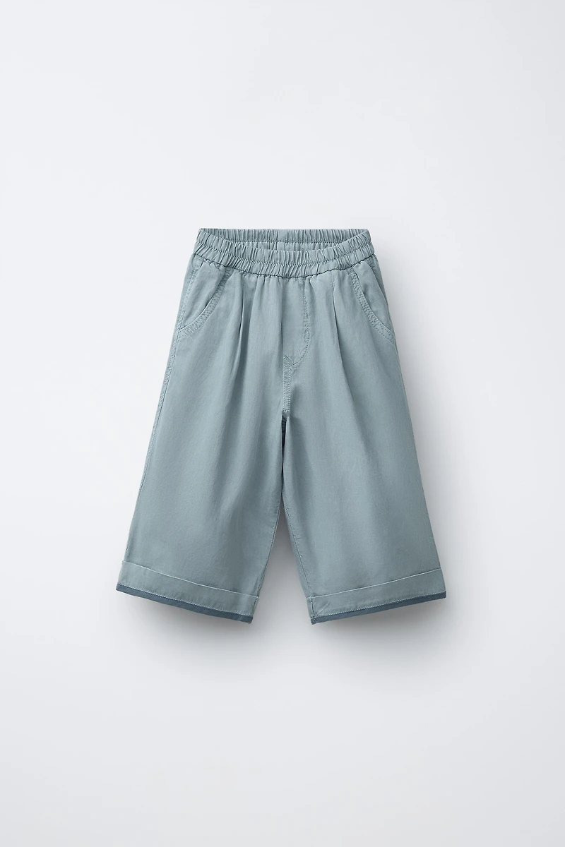 ZARA TIMELESS - PANTALON AVEC LIN BAS CONTRASTÉ