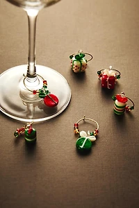 PACK OF CHRISTMAS GIFT GLASS CHARMS (PACK OF 6)