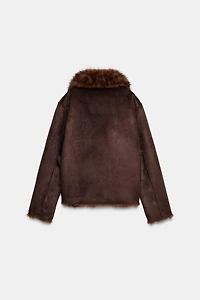 REVERSIBLE DOUBLE FACED FAUX FUR JACKET