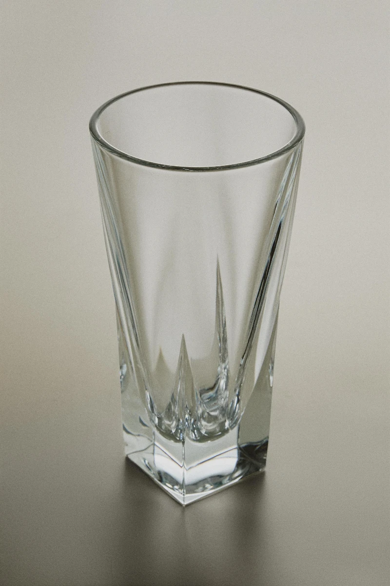 FACETED GLASS VASE