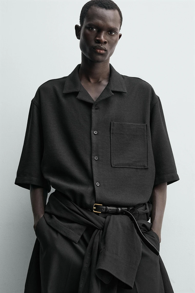 BOXY FIT TEXTURED SHIRT