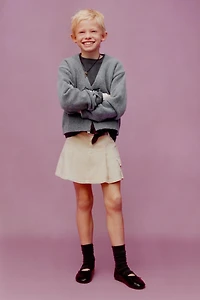 SPARKLY BOW V-NECK CARDIGAN