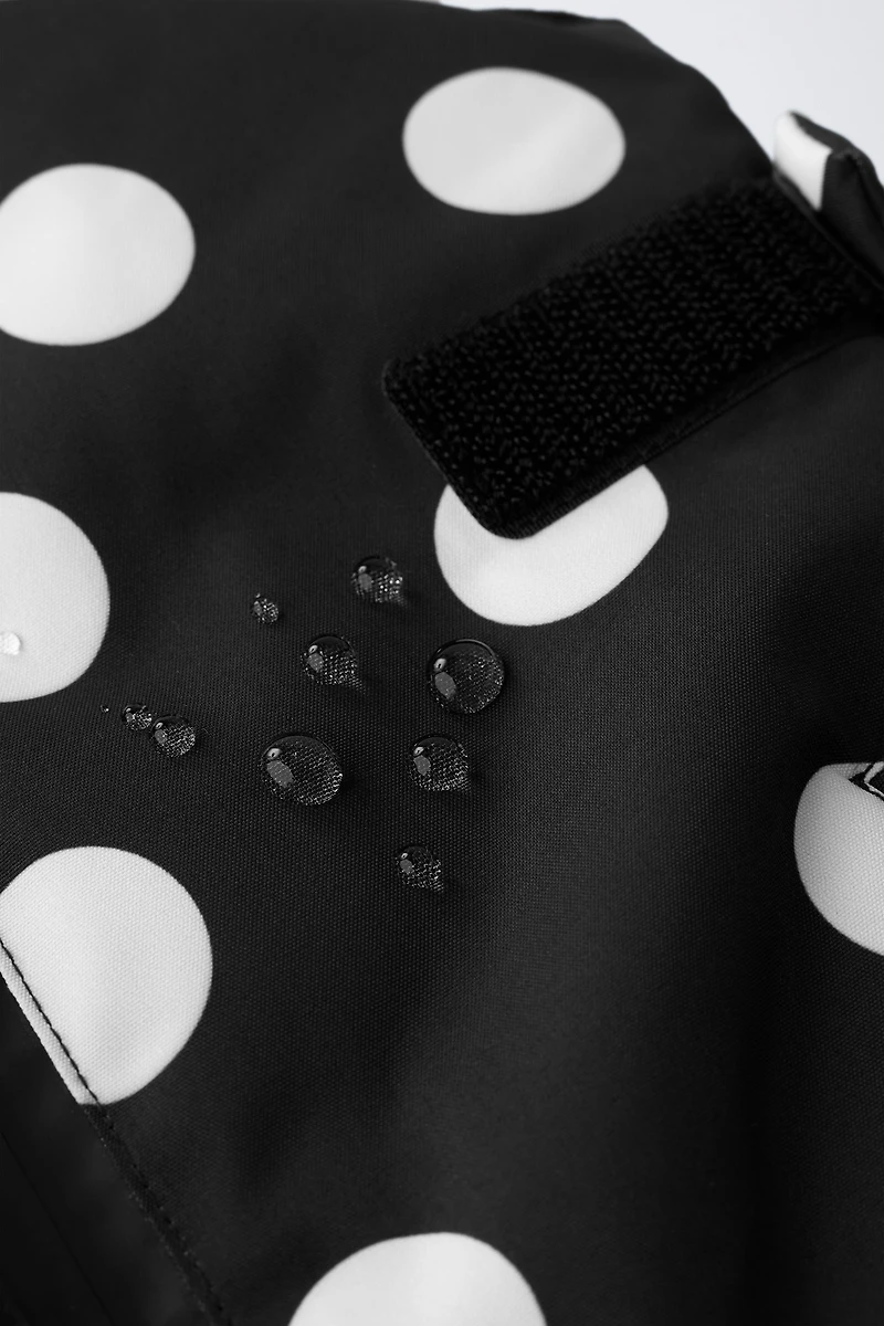 WATER-RESISTANT AND WINDPROOF POLKA DOT OVERALLS