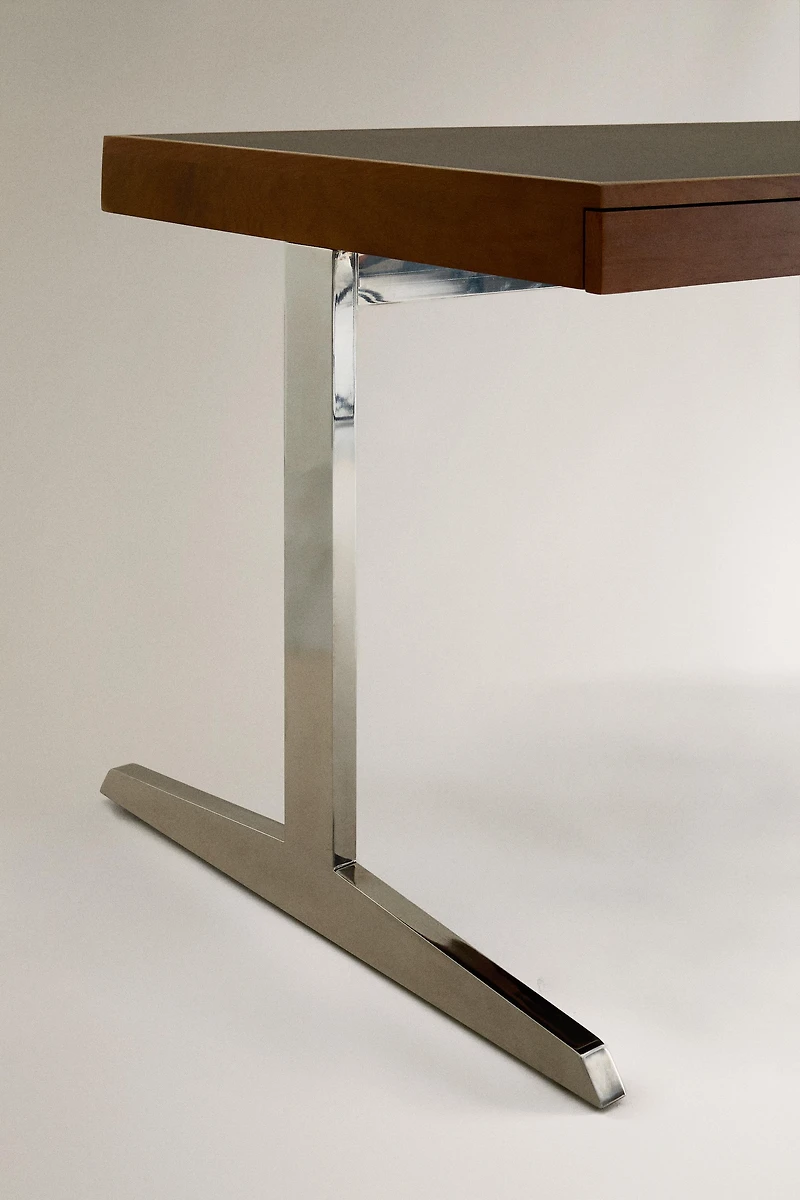 BUREAU BOIS PIEDS MÉTALLIQUES