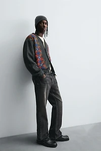 DIAMOND JACQUARD CARDIGAN