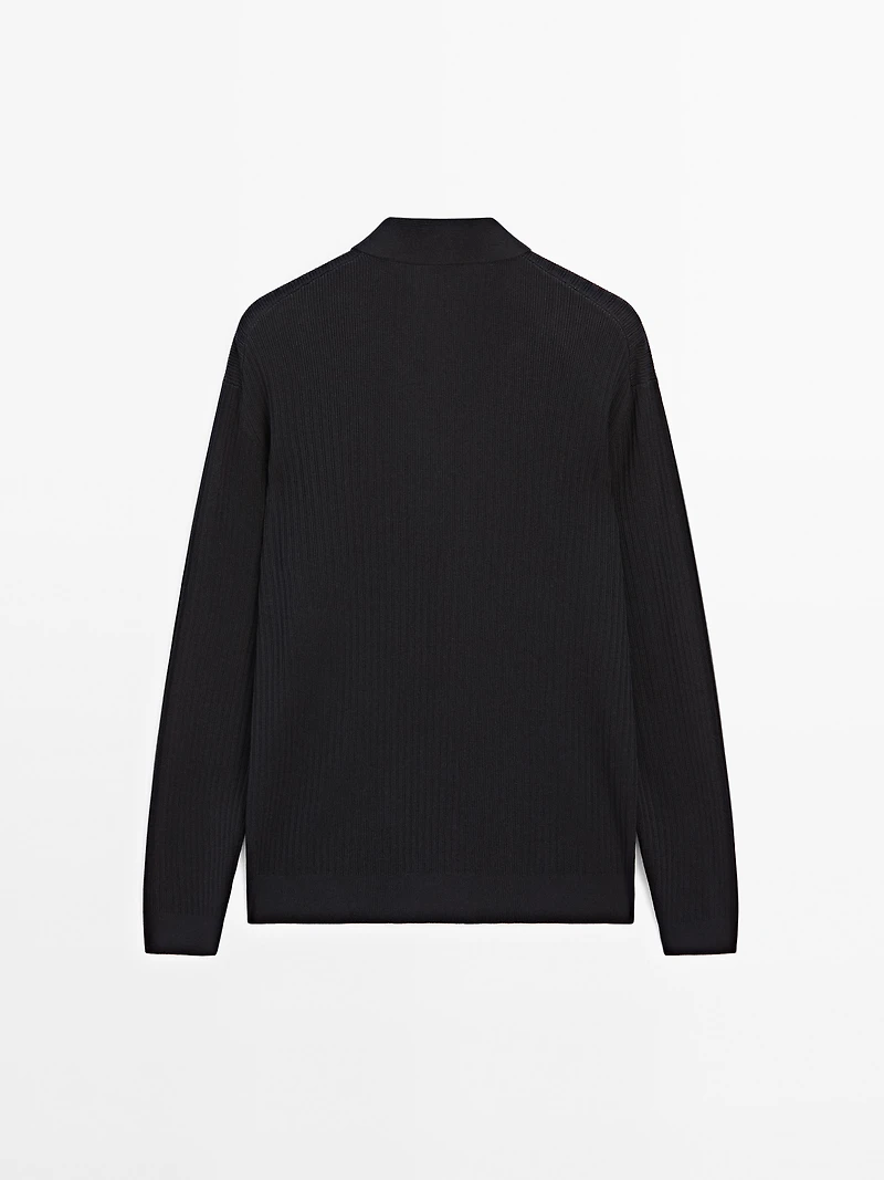 Pull polo coton en maille