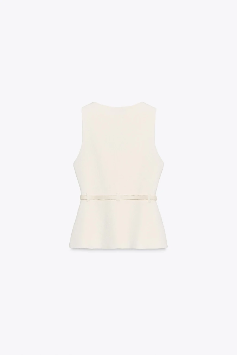 KNIT BELTED TOP