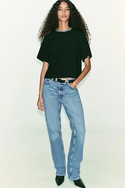 GLITTER NECK TOP