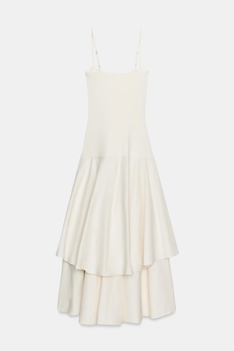 RUFFLED COMBINATION DRESS