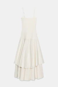 RUFFLED COMBINATION DRESS